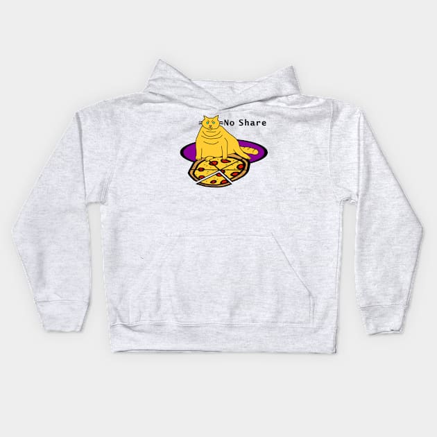 Cat Chonk Got Pizza Kids Hoodie by ellenhenryart